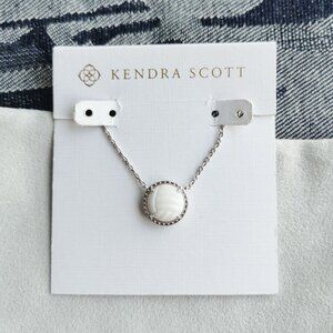 Kendra Scott White Mother-of-Pearl Silver Necklace - Volleyball